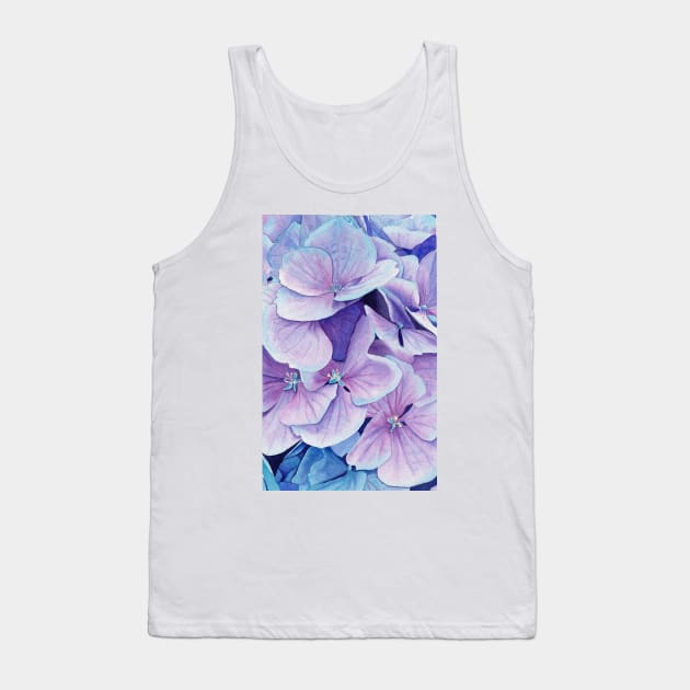 Blue hydrangea Tank Top by InnaPatiutko